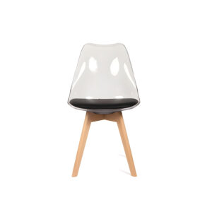 Dining chair with a transparent shell
